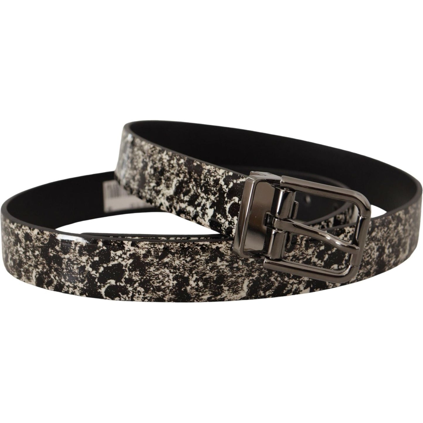 Dolce & Gabbana Black Marble Print Leather Gray Logo Belt 1728,67345645728,90 cm / 36 Inches,Accessories,Belts - Accessories,Belts - Men - Accessories,Black,Dolce & Gabbana,Material: Leather,Men,Men - Accessories,New with tags,Regular Belts - Belts - Acce