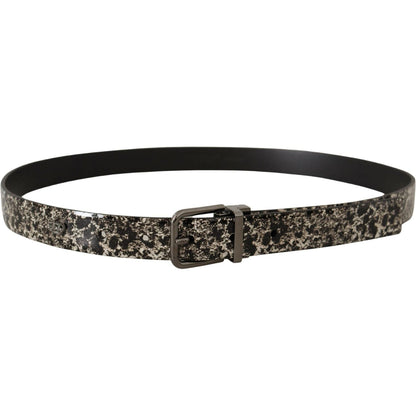 Dolce & Gabbana Black Marble Print Leather Gray Logo Belt 1728,67345645728,90 cm / 36 Inches,Accessories,Belts - Accessories,Belts - Men - Accessories,Black,Dolce & Gabbana,Material: Leather,Men,Men - Accessories,New with tags,Regular Belts - Belts - Acce