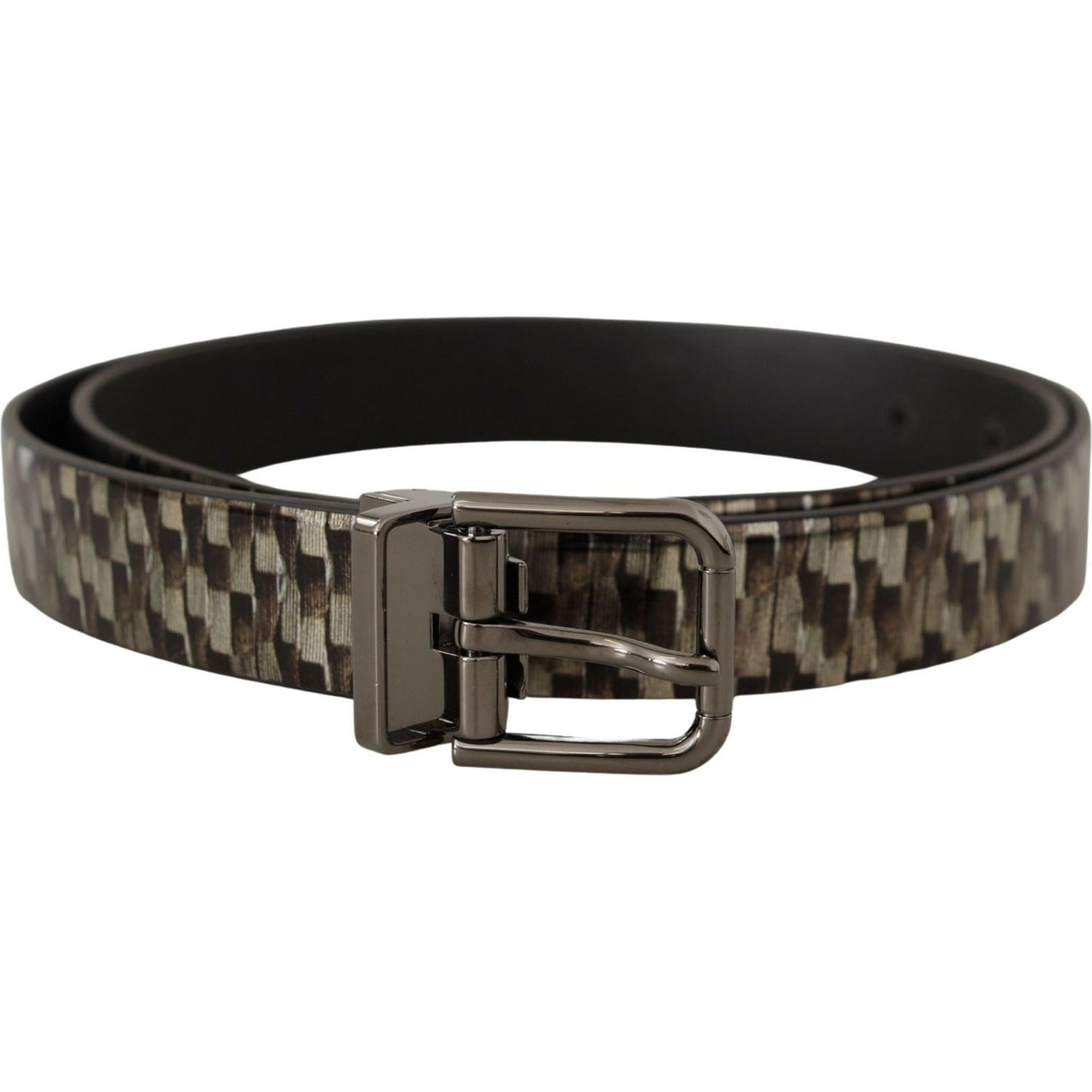 Dolce & Gabbana Brown Herringbone Leather Gray Belt 1728,67345645728,90 cm / 36 Inches,Accessories,Belts - Accessories,Belts - Men - Accessories,Brown,Dolce & Gabbana,Material: Leather,Men,Men - Accessories,New with tags,Regular Belts - Belts - Accessorie