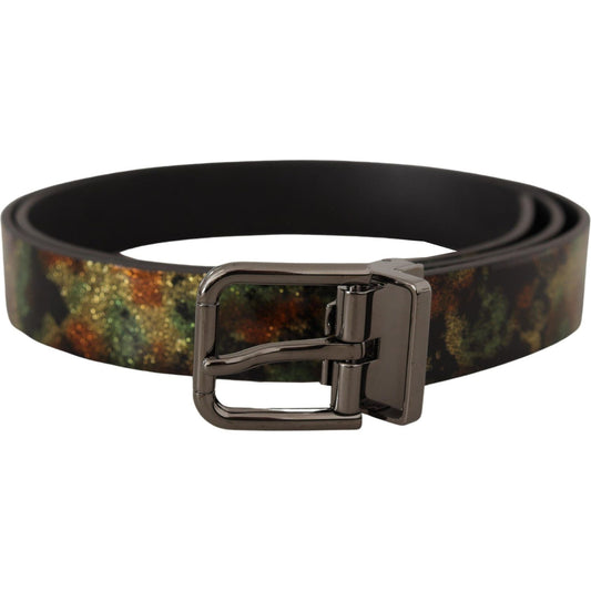 Dolce & Gabbana Black Sparkling Leather Black Metal Buckle Belt 1728,67345645728,90 cm / 36 Inches,Accessories,Belts - Accessories,Belts - Men - Accessories,Black,Dolce & Gabbana,Material: Leather,Men,Men - Accessories,New with tags,Regular Belts - Belts