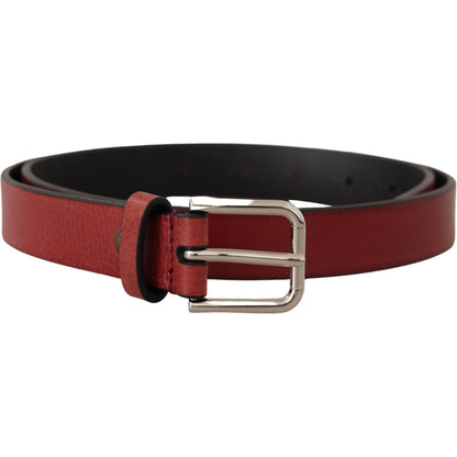 Dolce & Gabbana Maroon Vitello Leather Silver Metal Belt 1728,67345645728,85 cm / 34 Inches,Accessories,Belts - Accessories,Belts - Men - Accessories,Dolce & Gabbana,Maroon,Material: Leather,Men,Men - Accessories,New with tags,Regular Belts - Belts - Acce