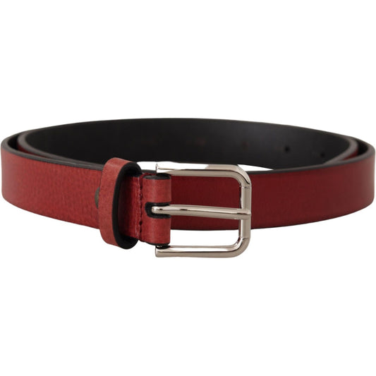 Dolce & Gabbana Maroon Vitello Leather Silver Metal Belt 1728,67345645728,85 cm / 34 Inches,Accessories,Belts - Accessories,Belts - Men - Accessories,Dolce & Gabbana,Maroon,Material: Leather,Men,Men - Accessories,New with tags,Regular Belts - Belts - Acce