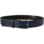 Dolce & Gabbana Blue Calf Leather Silver Metal Buckle Classic Belt BEL8495- 85