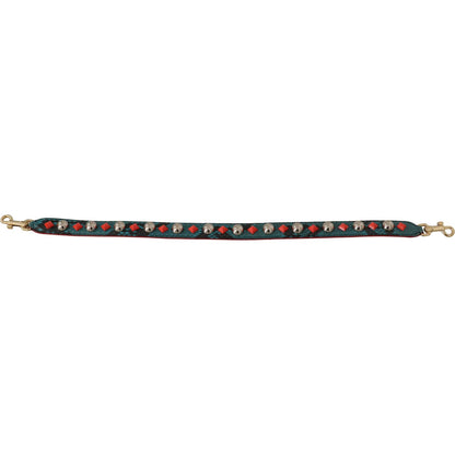 Dolce & Gabbana Green Crystals Leather Bag Shoulder Strap