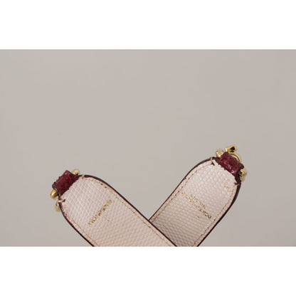 Dolce & Gabbana Bordeaux Leather Crystals Bag Shoulder Strap