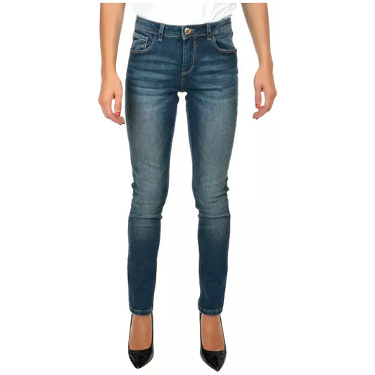 Yes Zee Blue Cotton Women's Skinny Jean YE-10570-W25