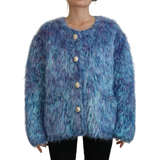 Dolce & Gabbana Multicolor Polyester Fringes Coat Jacket1728,36% Nylon,4% Wool,5% Virgin Wool,6% Mohair,6% Viscose,67345645728,Clothing,Coats - Jackets & Coats - Clothing,Dolce & Gabbana,IT38 | XS,IT40|S,IT42|M,IT44|L,IT46|XL,Jackets & Coats - Clothing,Ja