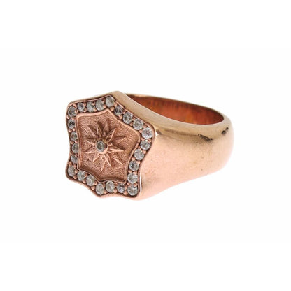 Nialaya Pink Gold 925 Silver Authentic Clear Ring