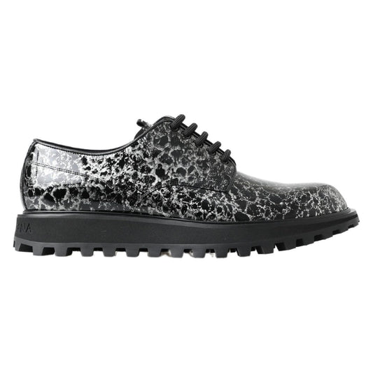 Dolce & Gabbana Black White Derby Patent Leather Shoes 1728,67345645728,Black/White,Boots - Men - Shoes,Dolce & Gabbana,EU39/US6,Material: 100% Leather,Men,Men - Shoes,New with tags,Oxfords and Derbies - Shoes,Shoes