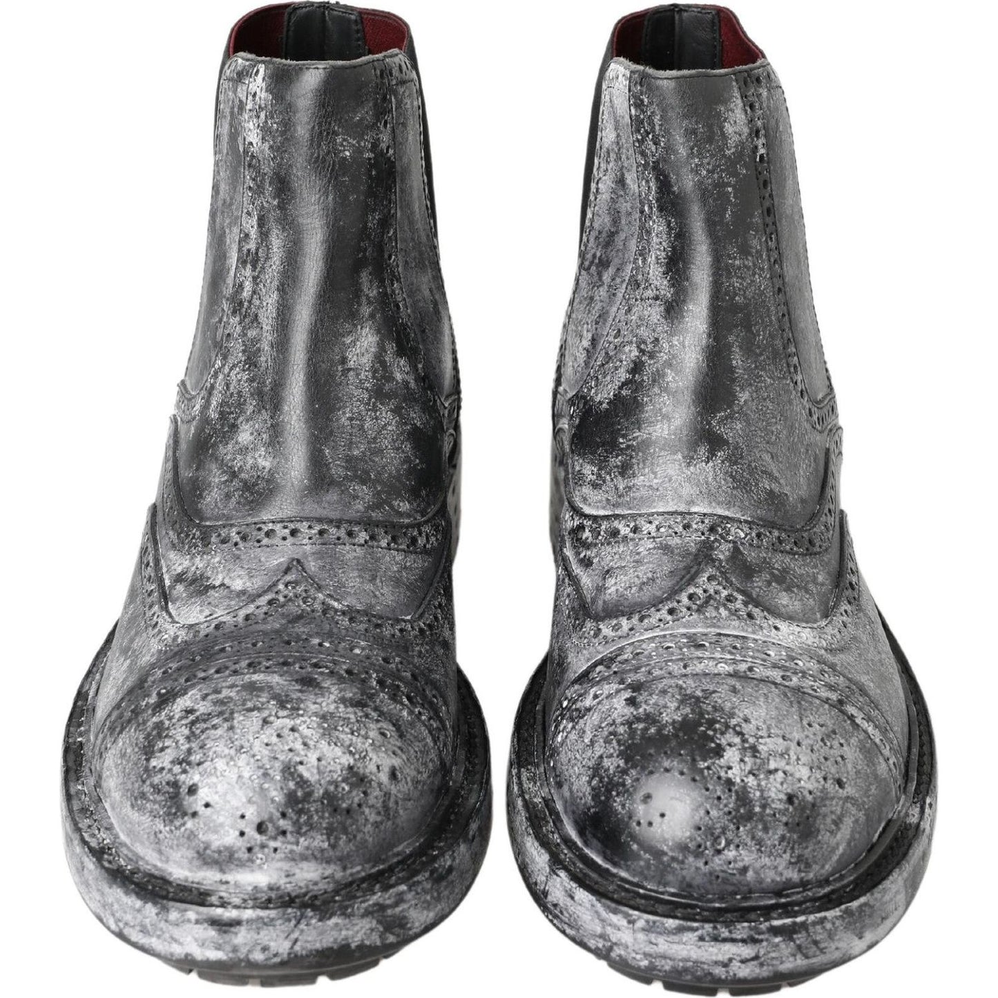 Dolce & Gabbana Black Gray Leather Ankle Boots 1728,18% PL,67345645728,76% Leather,Black,Boots - Men - Shoes,Boots - Shoes,Chelsea Boots - Boots - Shoes,Dolce & Gabbana,EU39/US6,Material: 6% Elastane,Men,Men - Shoes,New with tags,Shoes