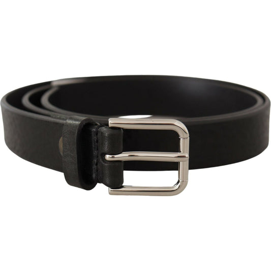 Dolce & Gabbana Black Calf Leather Silver Tone Logo Metal Buckle Belt1728,67345645728,80 cm / 32 Inches,Accessories,Belts - Accessories,Belts - Men - Accessories,Black,Dolce & Gabbana,Material: Leather,Men,Men - Accessories,New with tags,Regular Belts - B