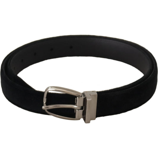 Dolce & Gabbana Black Classic Velvet Silver Tone Metal Buckle Belt1728,67345645728,90 cm / 36 Inches,95 cm / 38 Inches,Accessories,Belts - Accessories,Belts - Men - Accessories,Black,Dolce & Gabbana,Material: Velvet,Men,Men - Accessories,New with tags,Reg