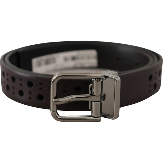 Dolce & Gabbana Dark Purple Perforated Leather Metal Buckle Belt1728,67345645728,90 cm / 36 Inches,Accessories,Belts - Accessories,Belts - Men - Accessories,Dolce & Gabbana,Material: Leather,Men,Men - Accessories,New with tags,Purple,Regular Belts - Belts