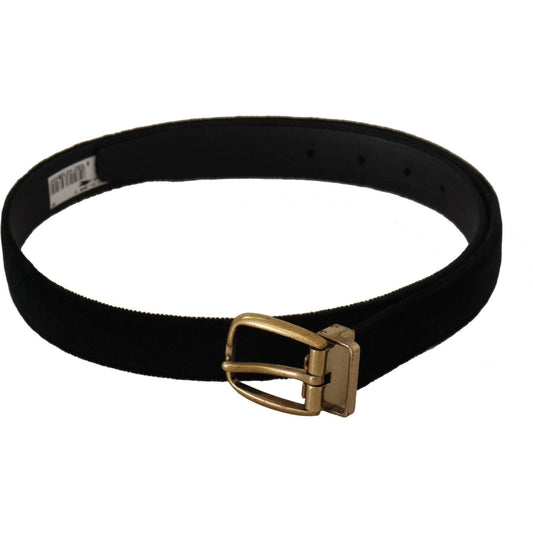 Dolce & Gabbana Black Velvet Leather Gold Tone Metal Buckle Belt1728,67345645728,90 cm / 36 Inches,Accessories,Belts - Accessories,Belts - Men - Accessories,Black,Dolce & Gabbana,Material: Velvet,Men,Men - Accessories,New with tags,Regular Belts - Belts -