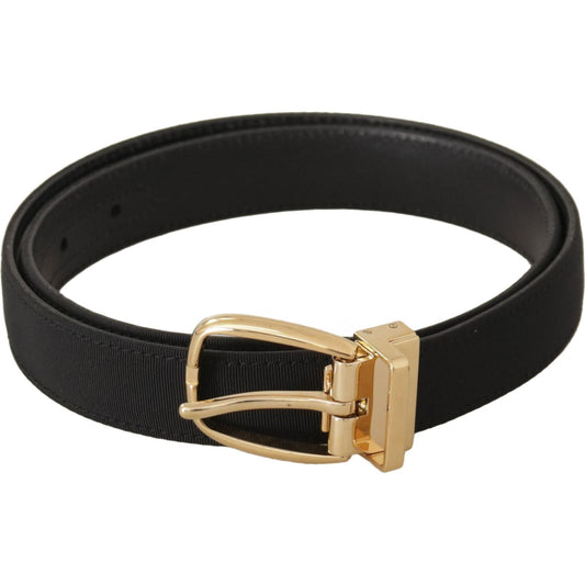 Dolce & Gabbana Black Canvas Leather Gold Metal Buckle Belt1728,67345645728,80 cm / 32 Inches,Accessories,Belts - Accessories,Belts - Men - Accessories,Black,Dolce & Gabbana,Leather,Material: Canvas,Men,Men - Accessories,New with tags,Regular Belts - Belt