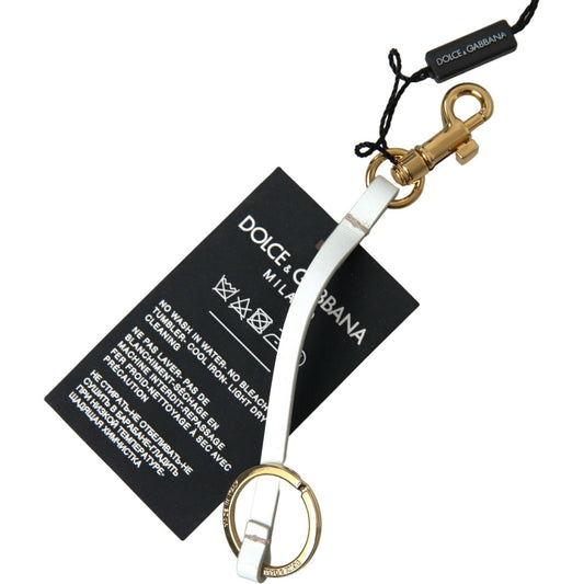 Dolce & Gabbana Black Silicone DG Logo Gold Brass Keychain
