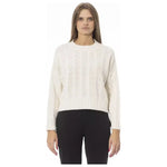 Baldinini Trend Beige Wool Women Sweater Baldinini Trend Dark Slate Gray