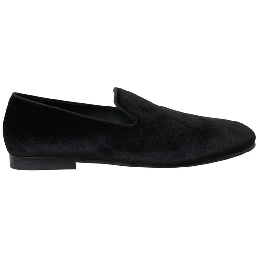 Dolce & Gabbana Black Velvet Loafers Formal Shoes 1728,3% Silk,61% Viscose (VELVET),67345645728,Black,Dolce & Gabbana,EU39/US6,Loafers - Men - Shoes,Loafers - Shoes,Material: 36% Cotton,Men,Men - Shoes,New with tags,Shoes,Slip-On Loafers - Loafers - Shoes