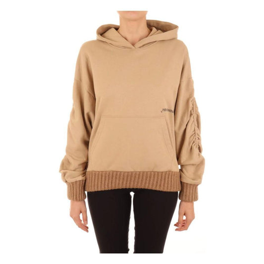 Hinnominate Chic Oversized Cotton Hoodie with Ruffled Sleeves HI-11604-M