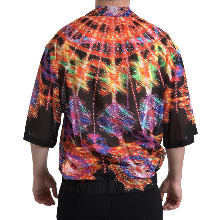Dolce & Gabbana Multicolor Luminarie Print Men Cotton Shirt
