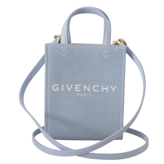 Givenchy Blue Coated Canvas Vertical Cloud Mini Shoulder Bag