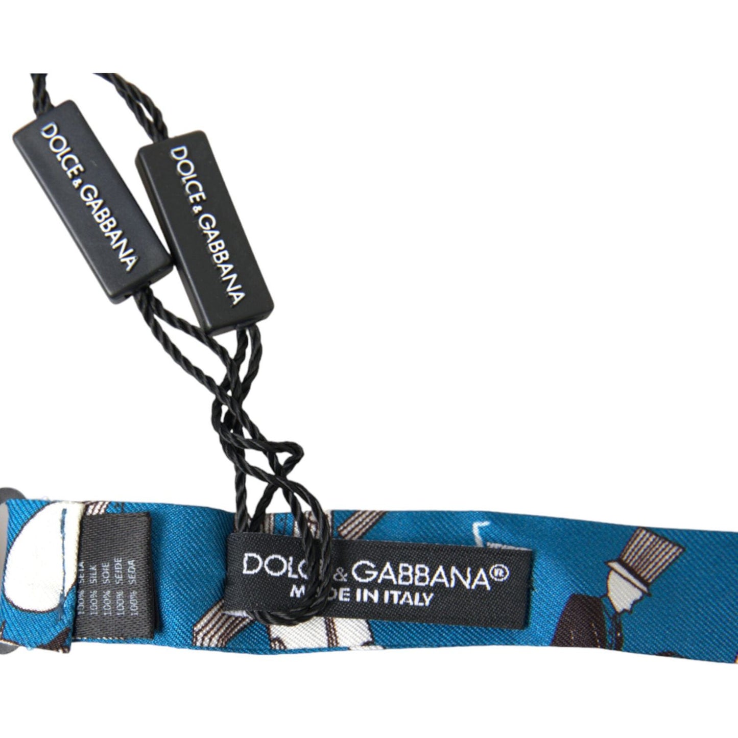Dolce & Gabbana Blue Jazz Club Silk Adjustable Neck Papillon Bow Tie FT3777