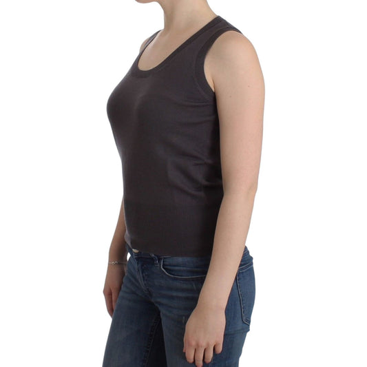 John Galliano Brown knit tank top SIG12069-2