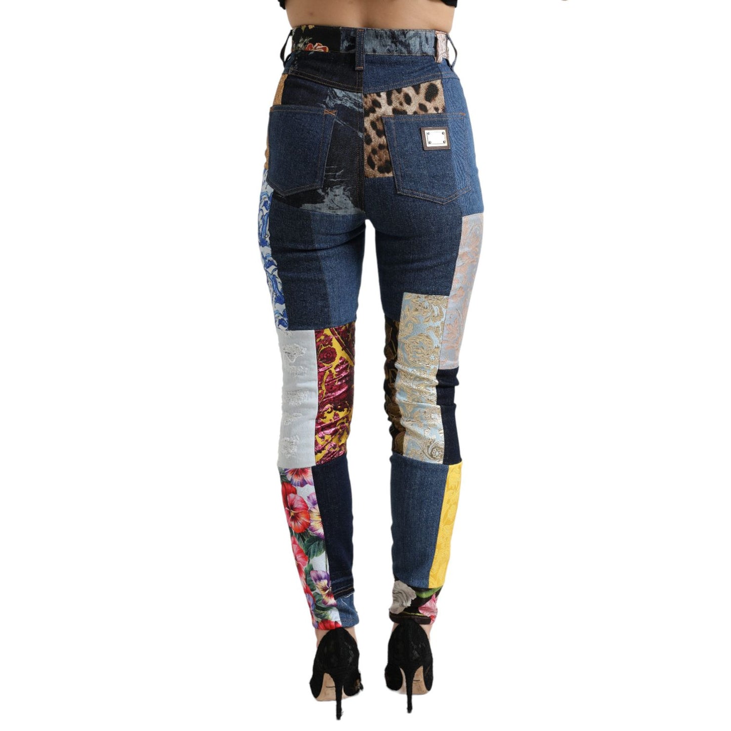 Dolce & Gabbana Multicolor Patchwork GRACE Skinny Denim Jeans