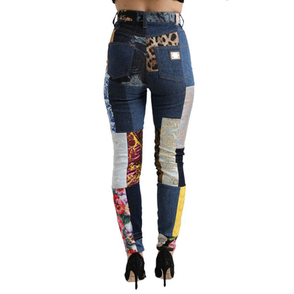Dolce & Gabbana Multicolor Patchwork GRACE Skinny Denim Jeans