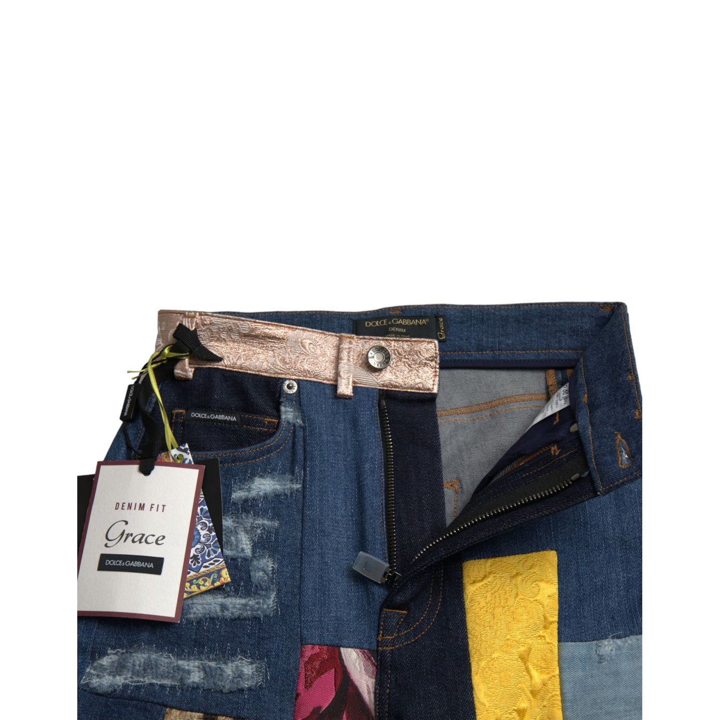 Dolce & Gabbana Multicolor Patchwork GRACE Skinny Denim Jeans