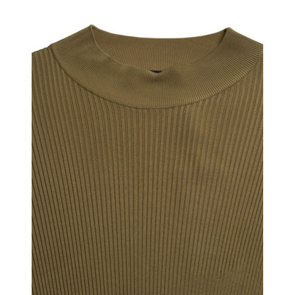 Dolce & Gabbana Army Green Viscose Crewneck Pullover Sweater