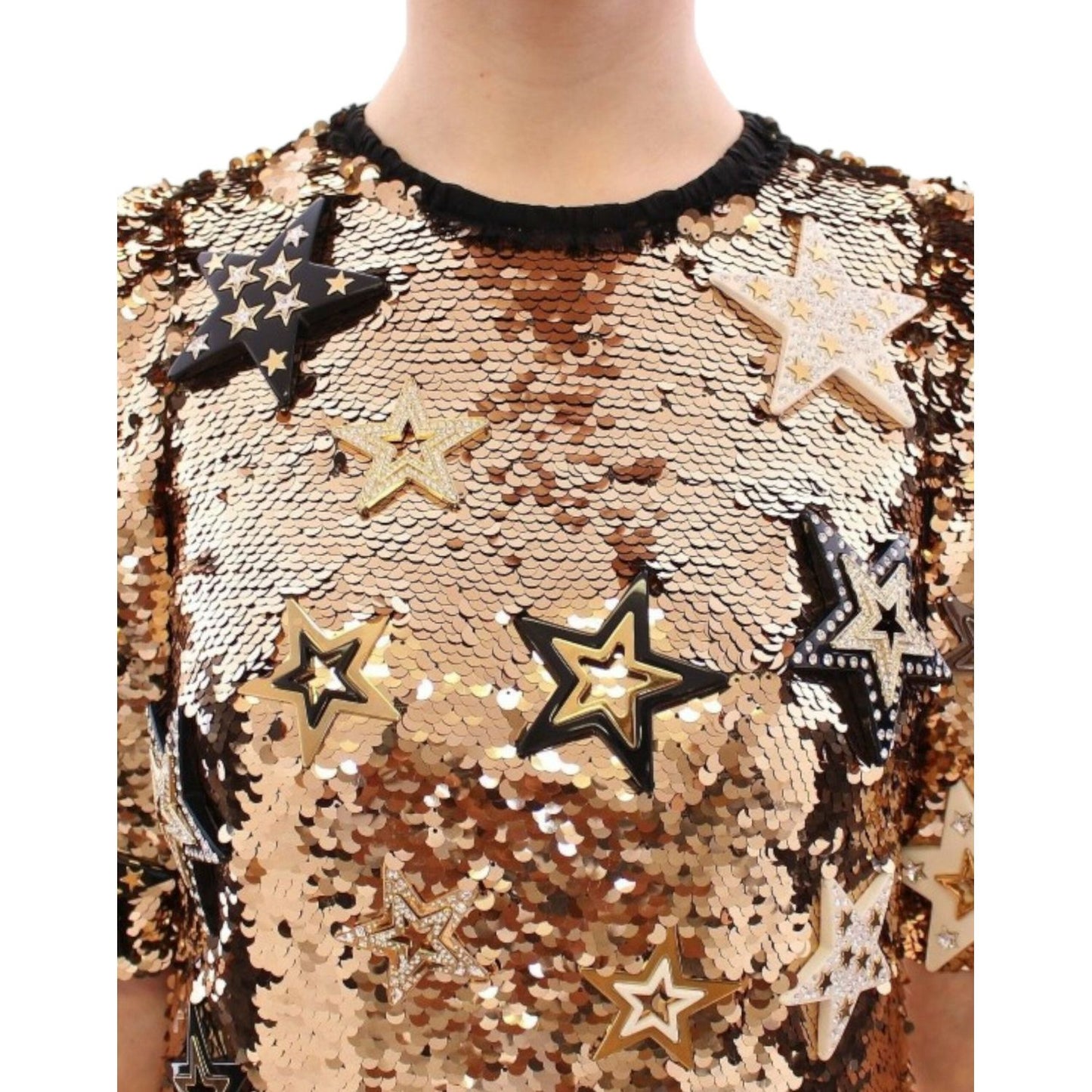 Dolce & Gabbana Masterpiece gold sequined crystal swarovski dress GSD12639-1