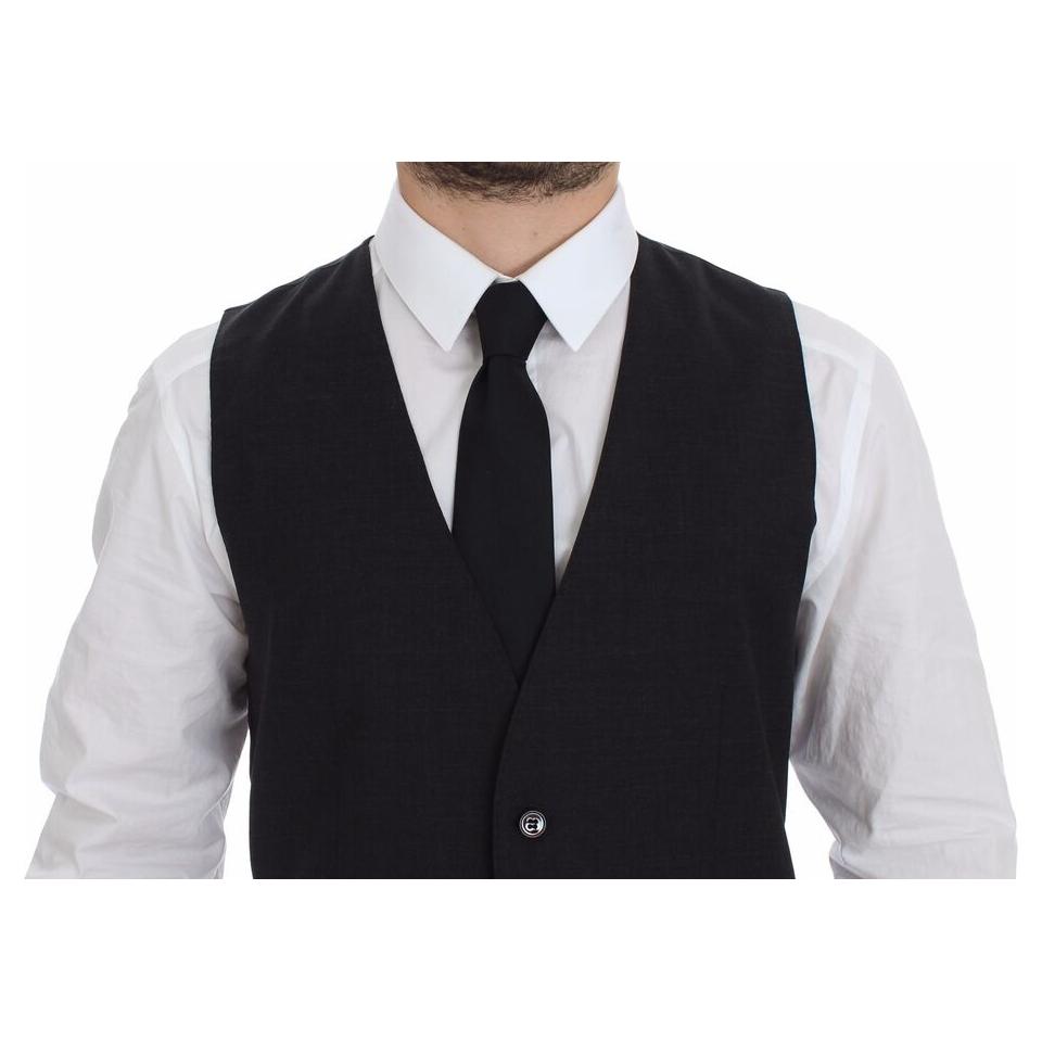 Dolce & Gabbana Gray Slim Fit Button Front Dress Formal Vest 1728,48 | M,67345645728,Clothing,Dolce & Gabbana,Gray,Material:,Men,Men - Clothing,New with tags,Suits & Blazers - Clothing,Vests - Men - Clothing,Waistcoats - Suits & Blazers - Clothing