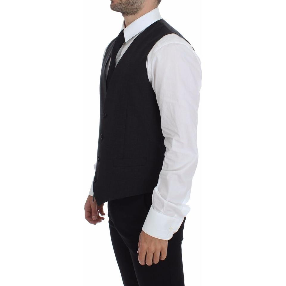 Dolce & Gabbana Gray Slim Fit Button Front Dress Formal Vest 1728,48 | M,67345645728,Clothing,Dolce & Gabbana,Gray,Material:,Men,Men - Clothing,New with tags,Suits & Blazers - Clothing,Vests - Men - Clothing,Waistcoats - Suits & Blazers - Clothing