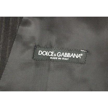 Dolce & Gabbana Black Striped Wool Single Breasted Vest1728,67345645728,Black,Clothing,Dolce & Gabbana,IT48 | M,Material: 100% Wool,Men,Men - Clothing,New with tags,Suits & Blazers - Clothing,Vests - Men - Clothing,Waistcoats - Suits & Blazers - Clothing