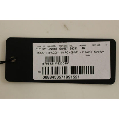 Dolce Gabbana gray wool vest product tag displaying fabric composition and size details