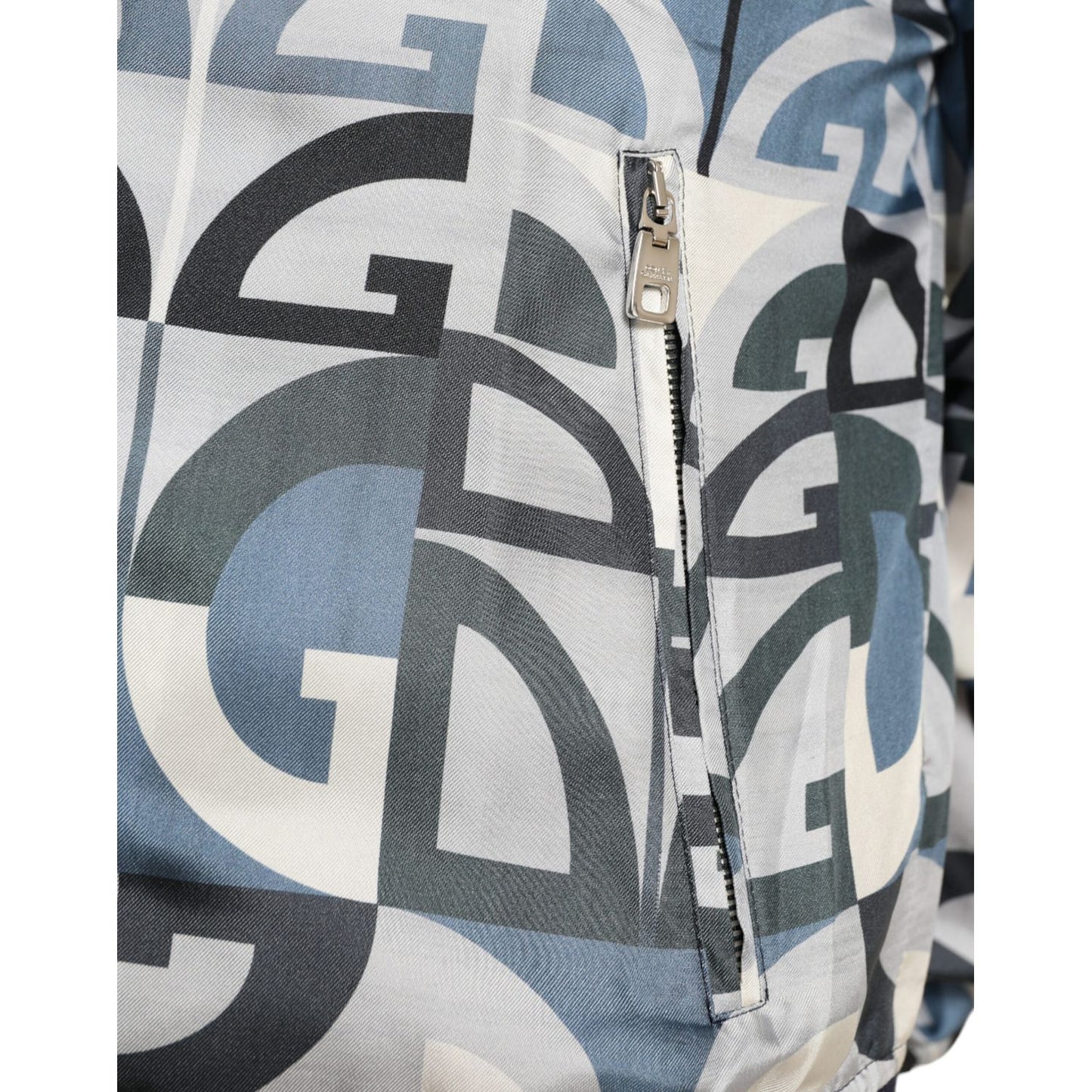 Dolce & Gabbana Multicolor Logo Print Bomber Blouson Jacket