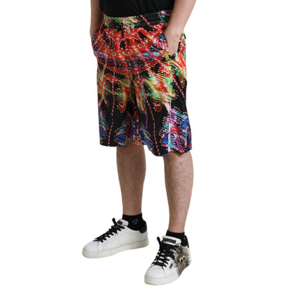 Dolce & Gabbana Multicolor Luminarie Print Men Bermuda Shorts