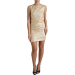 Dolce & Gabbana Elegant Mini Lurex Jacquard Dress Dolce & Gabbana Rosy Brown