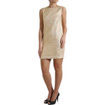 Dolce & Gabbana Elegant Mini Lurex Jacquard Dress Dolce & Gabbana Rosy Brown
