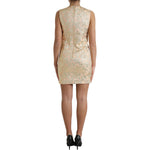 Dolce & Gabbana Elegant Mini Lurex Jacquard Dress Dolce & Gabbana Rosy Brown