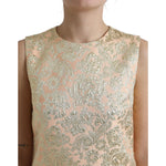 Dolce & Gabbana Elegant Mini Lurex Jacquard Dress Dolce & Gabbana Rosy Brown