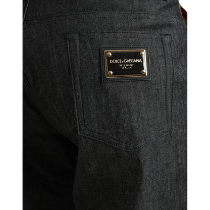 Dolce & Gabbana Multicolor Tiger Cotton Loose Denim Jeans