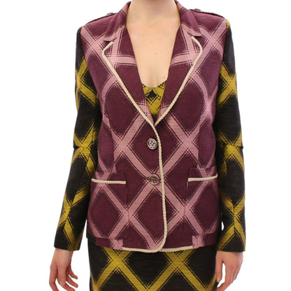 House of Holland Purple checkered blazer jacket