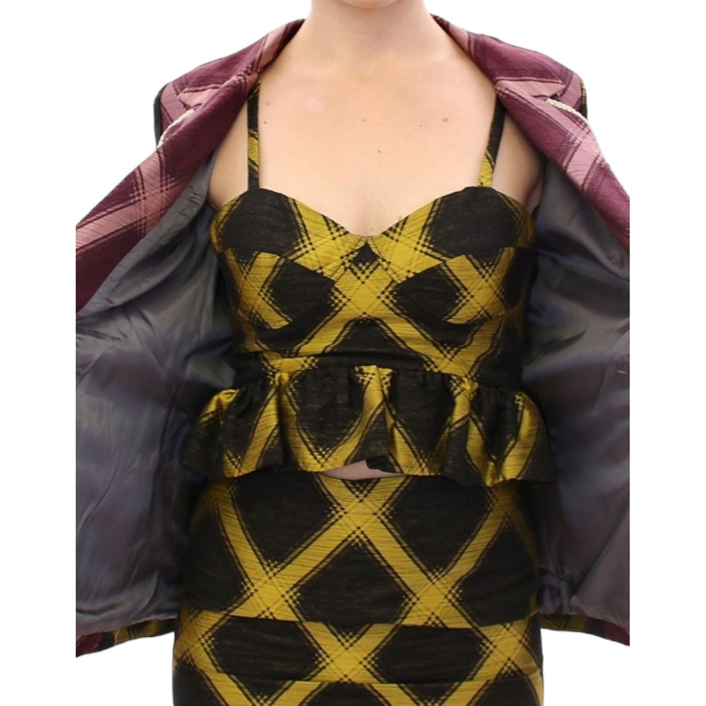 House of Holland Purple checkered blazer jacket