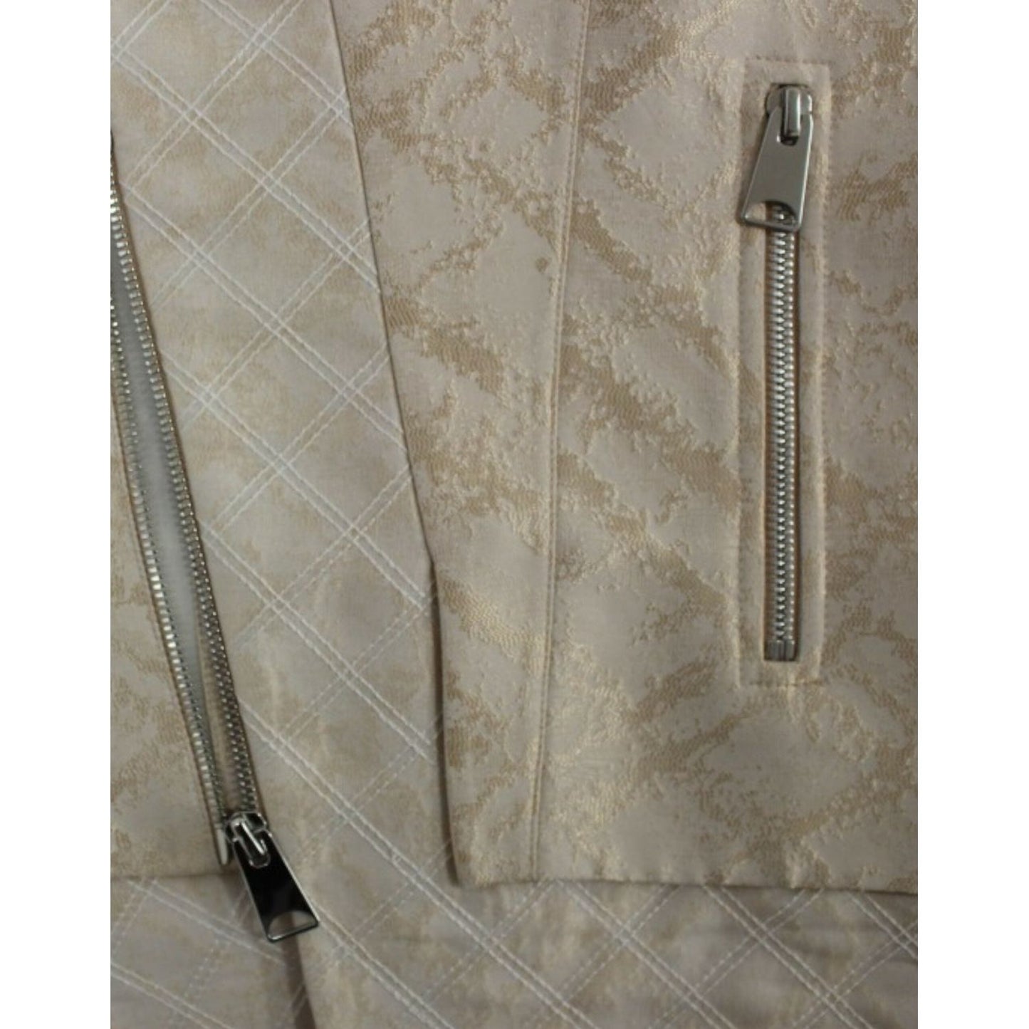 Zeyneptosun Beige brocade sleeveless jacket10% Linen,1728,30% Viscone,67345645728,Beige,Clothing,IT42|M,Jackets & Coats - Clothing,Jackets & Coats - Women - Clothing,Material: 60% Polyester,New with tags,Sleveless Jacket - Jackets & Coats - Clothing,Women