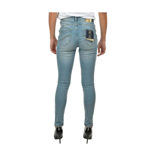 Yes Zee Blue Cotton Women's Skinny Jean YE-12221-W28