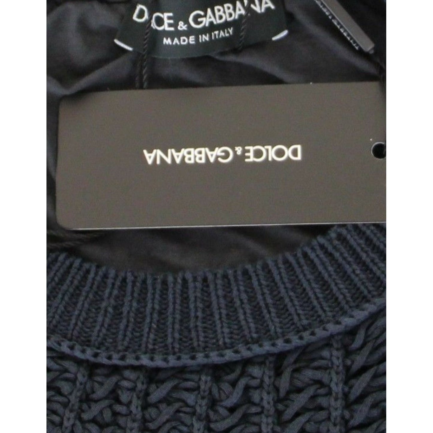 Dolce & Gabbana Blue Runway Netz Pullover Netted Sweater