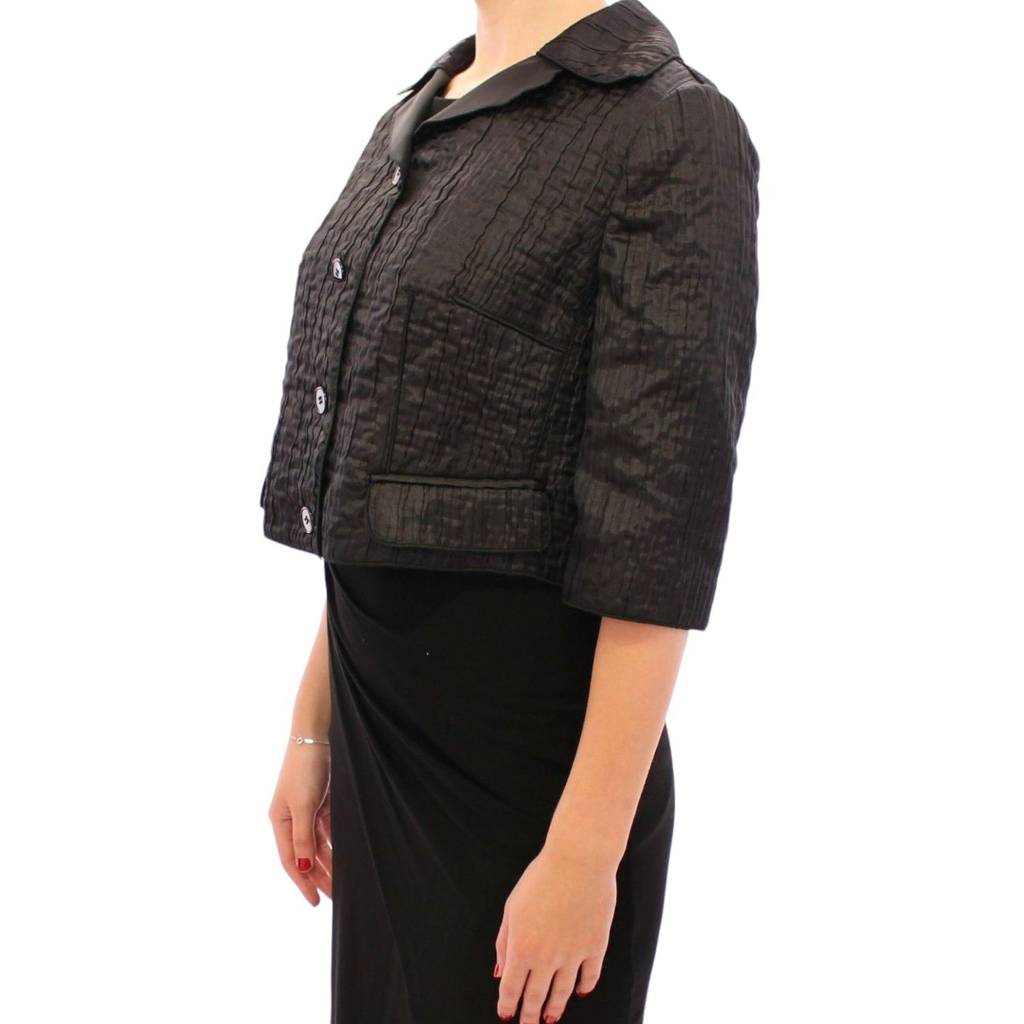 Dolce & Gabbana Black Short Bolero Shrug Jacket Coat