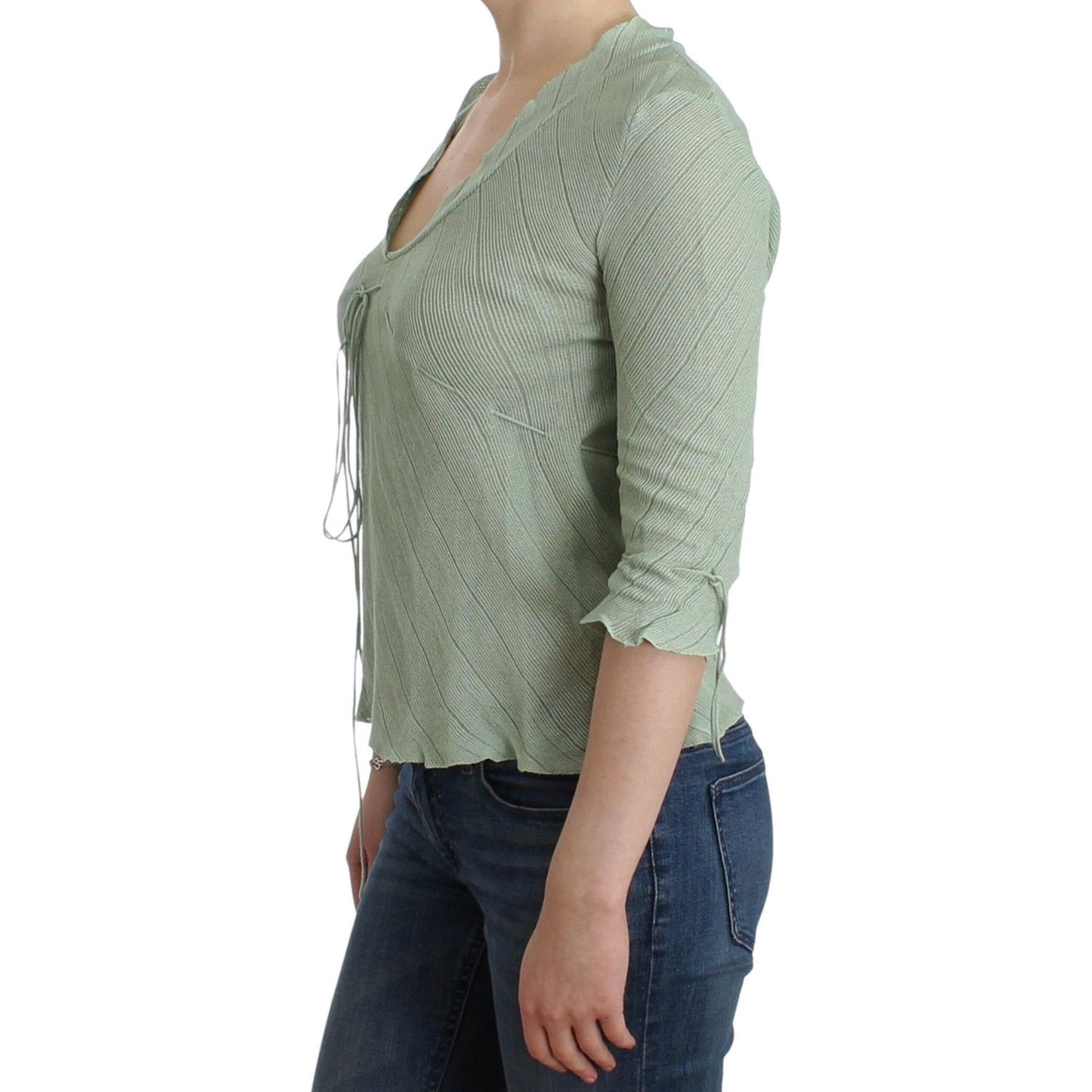Ermanno Scervino Green Lightweight Knit Sweater Top Blouse